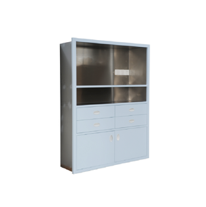 Archivador de almacenamiento de vidrio con revestimiento de acero moderno y fácil limpieza, instrumento de medicina farmacéutica, muebles de archivo para hospitales - Product Image 1