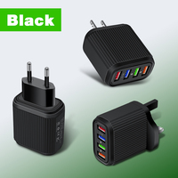 Adaptateur mural de charge rapide pour téléphone portable, vertical, 3A, 4 ports USB 3.1, 30W, 5V/3A, QC3.0, EU/US/UK