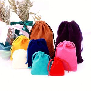 Pochette en velours de haute qualité pour mariage, vente en gros d'usine, couleurs variées, pour parfums, sacs cadeaux, pochette à cordon, emballage de bijoux, personnalisable - Product Image 5