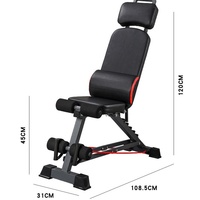 Banc de musculation pliable multifonctionnel en acier allié avec support pour haltères et barres, équipement de fitness pour usage domestique YR-186