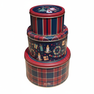 Winter Solstice Collection Metal 3 Pcs Cylinder Storage <b>Canister</b> <b>Set</b> - Product Image 2