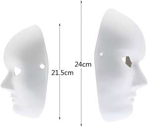 Masker Wajah penuh DIY <span class=keywords><strong>Paintable</strong></span> putih DIY masker pesta masker wajah penuh untuk kerajinan, topeng, Mardi Gras dan pemasok Halloween - Product Image 4