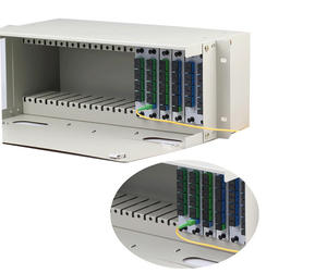 خزانة/شاسيه لتثبيت رف الألياف البصرية مقاس 19 بوصة 4U, لهيكل/هيكل جهاز توزيع ألياف بصرية 1 × 8 و 16 فتحة ، جهاز فصل الألياف البصرية PLC و <span class=keywords><strong>LGX</strong></span> - Product Image 5