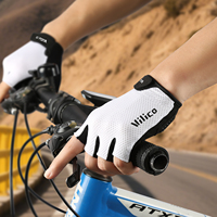 Gants de moto en silicone durables à demi-doigts pour unisexe, cyclisme d'été, sports de plein air avec grip antidérapant VILICO Noir