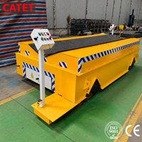 Chariot de transfert électrique sur rail de 80 tonnes, chariot de chantier robuste équipé d'une selle en V pour le manutention de tuyaux en acier