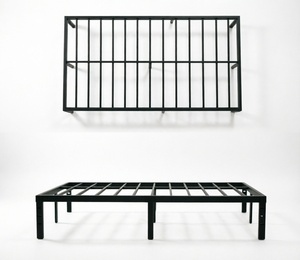 Modern Adjustable Steel <b>Platform</b> <b>Bed</b> <b>Frame</b> Full Size Eco-Friendly Portable Apartment Hospital School Bedroom - Product Image 1