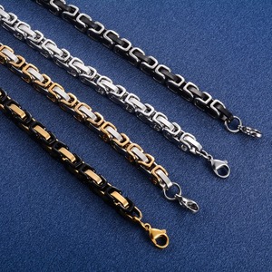 Pulsera de Cadena Bizantina de Acero Inoxidable de 6mm y 23cm para Hombre, Estilo Punk Rock, Cadena de Mano, Tobillera, Brazalete, Joyería Metálica - Product Image 2
