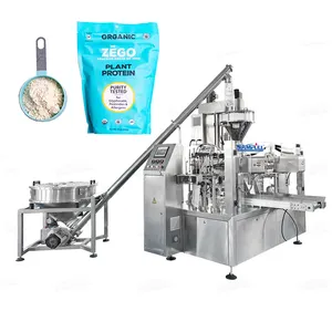 Automatic auger filler baby adult milk whole milk powder giving bag rotary doypack packing packaging machine