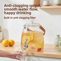 1 Galon Jug Plastik PET untuk Teh dan Infus Buah, Dispenser Minuman dengan Keran, Wadah Jus untuk Rumah, Kantor, dan Pesta