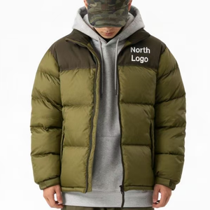 Veste d'hiver matelassée pour homme North City, coupe ajustée, à capuche, col montant, fermeture éclair intégrale, écologique, décontractée, aspect lisse - Product Image 2