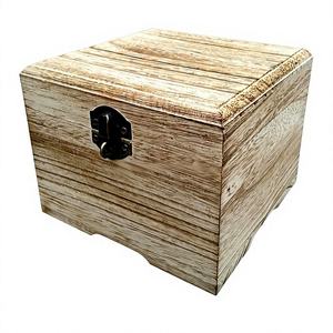 Boîte à thé en bois de Paulownia anti-humidité, classique, polie, couleur vieillie, couvercle à charnière, légère, style antique et moderne, taille personnalisée - Product Image 1