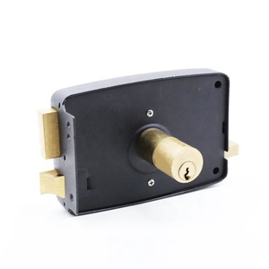 Serrures de porte murales noires économiques de 120 mm avec cylindre <span class=keywords><strong>en</strong></span> laiton 540, loquet extérieur <span class=keywords><strong>pour</strong></span> portes <span class=keywords><strong>en</strong></span> bois - Product Image 5