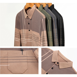 Polo a Maniche Lunghe di Alta Qualità per Uomo, Primavera-Autunno, per Mezza Età e Anziani, Personalizzabile con Stampa, Casual Business - Product Image 4