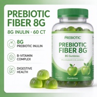 Gommes de fibres prébiotiques 8g OEM ODM Marque privée Vente en gros Haute qualité Inuline Complexe de vitamines B 60 pièces pour la santé intestinale