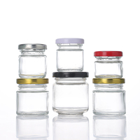 Fabricants Stock de Noël 1.5oz mini pot en verre pot de miel mini hexagones pot de miel en verre avec louche en bois