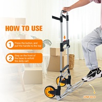 Chariot à main pliable en aluminium robuste poignée télescopique chariot portable pour une utilisation mobile Gorpuire