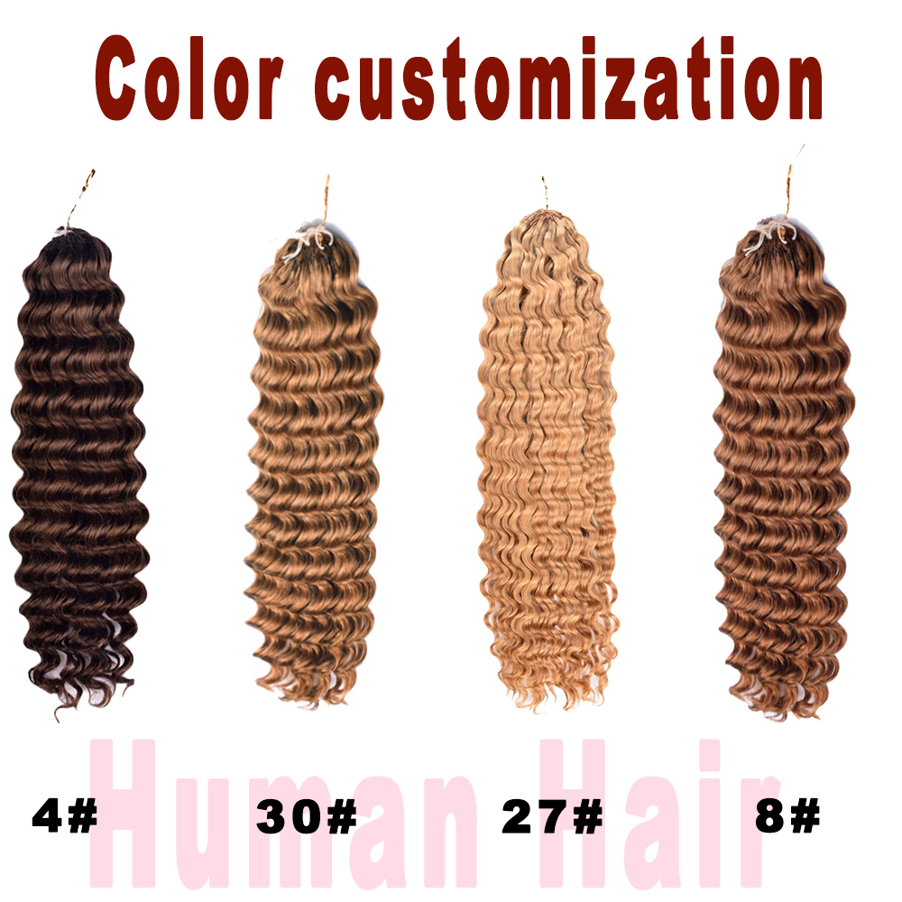 Vast Hair KAMA Feathered Crochet Hair 27 Honey Blonde Deep Wave Raw Braiding Human Hair Bundles No Weft Pre-Looped Crochet Hair Extensions thumbnail 4