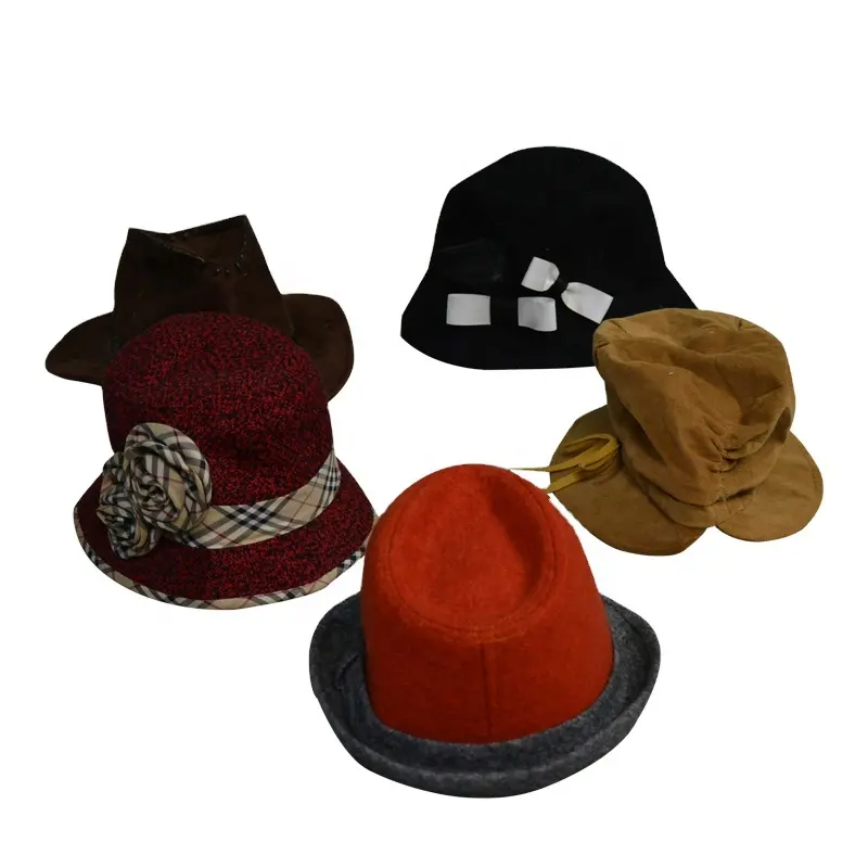 Sombrero de segunda mano para mujer, sombrero de segunda mano, fabricado en ropa de segunda mano
