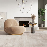Fauteuil d'appoint pivotant moderne et confortable en tissu bouclé Sherpa Teddy Lambswool pour salon, chambre, bar - Vente en gros pour hôtels, structure métallique