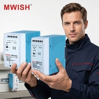 Alimentation à découpage sur rail DIN série MWISH DR HDR NDR EDR MDR 30W-480W 12V 24V 48V SMPS pour armoire de commande d'automatisation