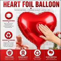50 ballons en forme de cœur en feuille d'aluminium auto-scellants de 18 pouces, gonflables à l'hélium, de qualité supérieure, réutilisables, haute résistance, décoration de fête, ballons en Mylar