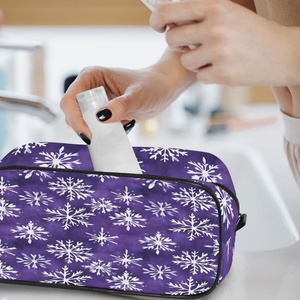 Snowflake Design Customs logo Zipper Portable <b>Toiletry</b> <b>Storage</b> Bag Waterproof Fashion Large Capacity Wash Bag - Product Image 6