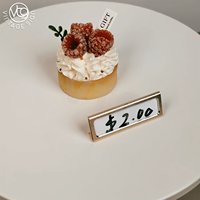 Porte-cartes de prix en acier inoxydable pour table avec insert en papier remplaçable, cadre d'affichage de prix manuscrit pour café et restaurant