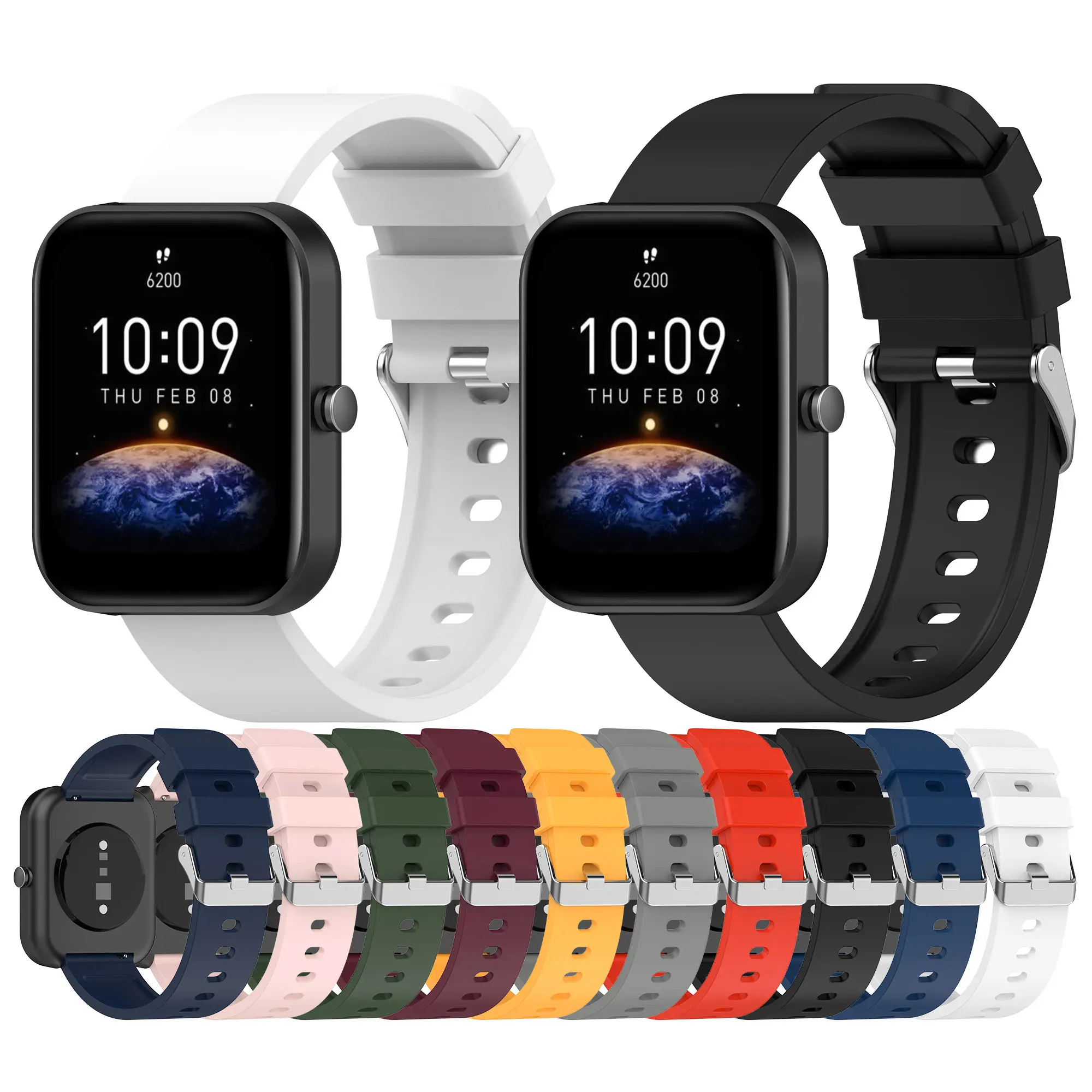 20mm Official Silicone Watch Bands For Amazfit Bip 3 Pro GTS4 Mini GTS 2 Replacement Wrist Strap