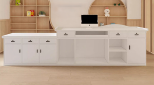 Escritorio de recepción para parque <span class=keywords><strong>infantil</strong></span> para centros de educación temprana, jardín de infantes, maternidad, tienda para bebés, Mostrador de pago, diseño de tienda - Product Image 4