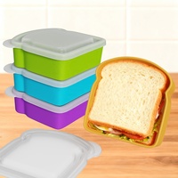 Boîte à bento en silicone sans BPA sur mesure en gros avec compartiments de rangement pour pain grillé portable