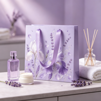 Sacs en papier personnalisés haut de gamme pour produits de beauté avec poignées en ruban, fabrication artisanale de qualité supérieure et sacs de shopping laminés brillants