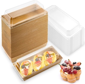 Nóng bán trắng nâu kraft hộp giấy bánh thực phẩm Hộp quà tặng món tráng miệng container nhỏ kraft giấy Cookie hộp với cửa sổ rõ ràng - Product Image 1