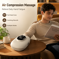 Masseur de main électrique sans fil portable rechargeable à compression thermique et pétrissage pour soulager la douleur du canal carpien