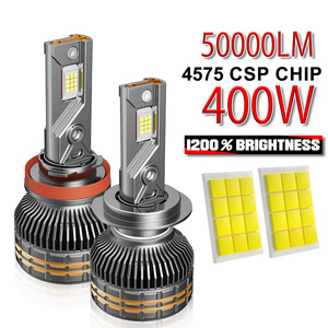 Car <b>LED</b> Headlights 400W 6000K CSP Chip Auto Headlamp Three Copper <b>Tubes</b> Cooling H1 H3 H4 H7 H11 9005 9006 <b>LED</b> Bulbs - Product Image 2