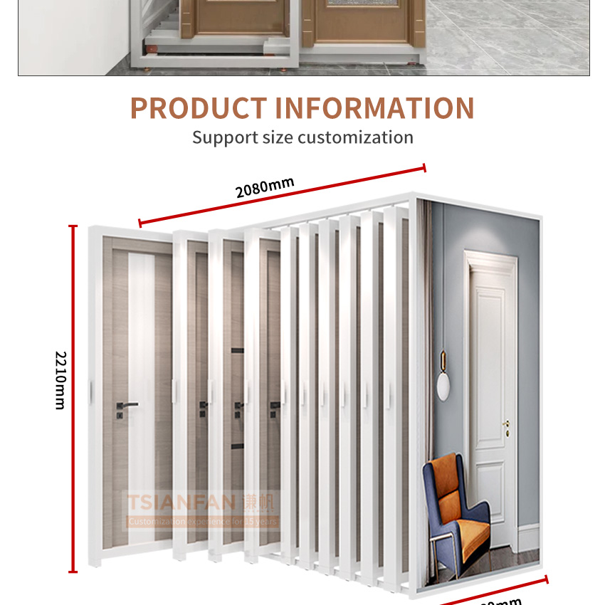 Tsianfan customized fire rated solid wood flush door display showroom core mdf pvc laminated interior flush doors sliding doors