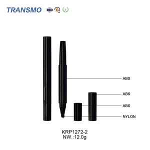 Logo personalizzato doppio lato <span class=keywords><strong>contorno</strong></span> bastone imballaggio tubo di plastica Palette ombretto con pennello in Nylon matite cosmetiche - Product Image 2