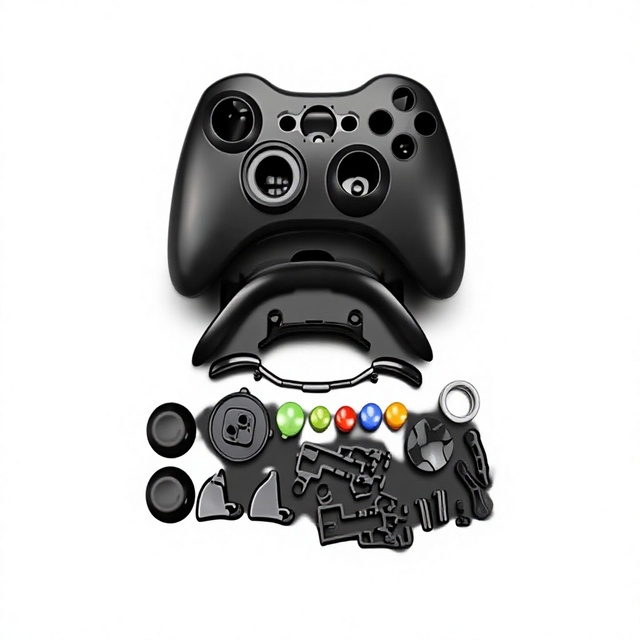 360 Wireless Controller Shell with Electroplated Outer Casing Full Set Buttons ABS Material Compatible with for 360