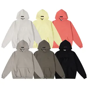 wholesale spring fashion essentials hoodies loose korean style fitted 100% cotton hoody sweatshirt with drawstring for men