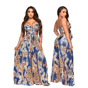 10127 pour <span class=keywords><strong>Amazon</strong></span> fronde sans manches Sexy poitrine Wrap imprimé en mousseline <span class=keywords><strong>de</strong></span> soie taille haute Mickey tour pantalon transfrontalier Europe amérique décontracté - Product Image 6