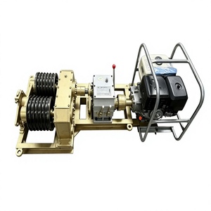 Treuil à double cabestan YILI 8 tonnes avec moteur diesel, cage de protection, tambour à double rainure, traction lourde, tire-câble, équipement de pose de lignes électriques - Product Image 2