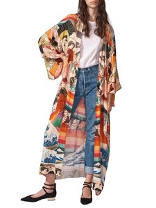 <span class=keywords><strong>Kimono</strong></span> de rayón para mujer, Rebeca larga holgada estilo bohemio para playa y vacaciones japonesas - Product Image 2