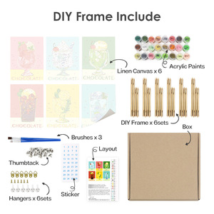 Set di 6 Mini Kit Pittura a <span class=keywords><strong>Numeri</strong></span> per Adulti, Kit Fai-da-Te per Principianti, Pittura Acrilica Artigianale - Product Image 6