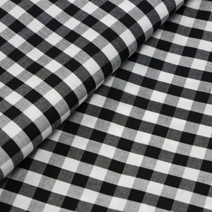 Classic Black/<span class=keywords><strong>White</strong></span> percalle Check 100% popeline di cotone tinto in filo tessuti per camicie - Product Image 4