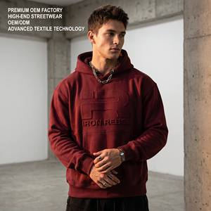 Maßgefertigter 500GSM Schwergewichts-Fleece Hoodie mit Geprägtem Iron Rebel Logo Luxus Streetwear Übergroßer Kapuzenpullover für Hochwertigen Urbanen Lebensstil - Product Image 1