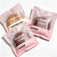 Sacs en plastique transparents givrés imprimés sur mesure, thermoscellables, pour l'emballage de biscuits, bonbons et friandises individuels