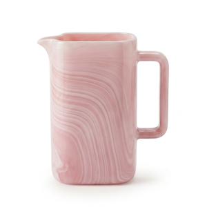 Pink Marble Effect Wood <b>Mug</b> with Handle Eco-Friendly <b>Large</b> Capacity Home Use - Product Image 1