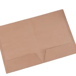 Großhandel Handgemachte 300gsm Braun Kraft Papier Ordner Mit Zwei Tasche 229*294mm Business Dokument Datei Ordner Für Schule büro