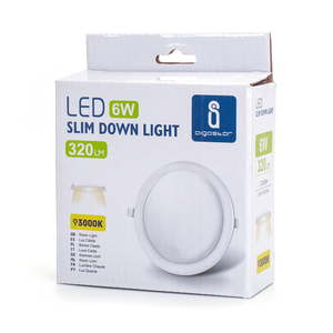 Downlight LED ultrafino redondo de 6W con luz amarilla, ideal para iluminación interior en hogares y oficinas. - Product Image 3