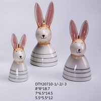 Lapin blanc en porcelaine, décoration de pâques, en céramique