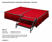 Scène modulaire en aluminium pliable avec roues universelles, hauteur réglable, portable, utilisation intérieure/extérieure, capacité de charge de 1000 kg